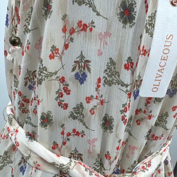 Olivaceous floral dress lined size L - Picture 3 of 5